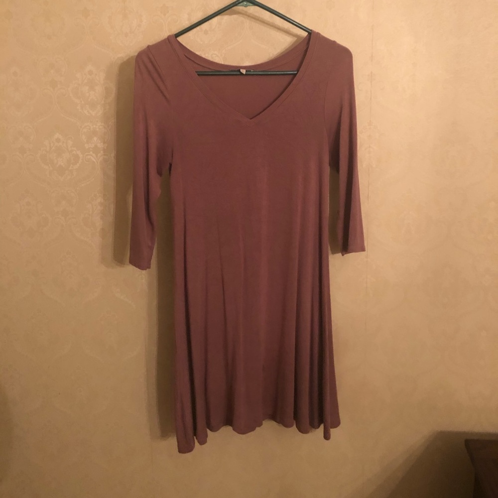 3/4 length sleeve casual dress